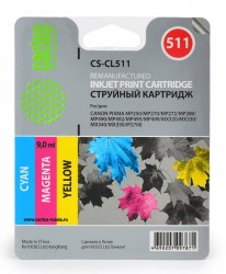 Картридж струйный Cactus CL-511 (CS-CL511) для принтеров Canon MP240/ MP250/ MP260/ MP270/ MP480/ MP490, многоцветный, 12 мл