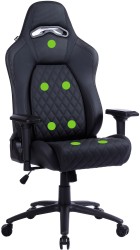Кресло игровое Cactus CS-CHR-130-M с вибромассажем эко.кожа с подголов. крестов. черное