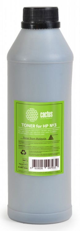 Тонер Cactus CS-THP3-1000B черный пакет 1000гр. для принтера HP LJP2014/P2015/2030/2050/3005