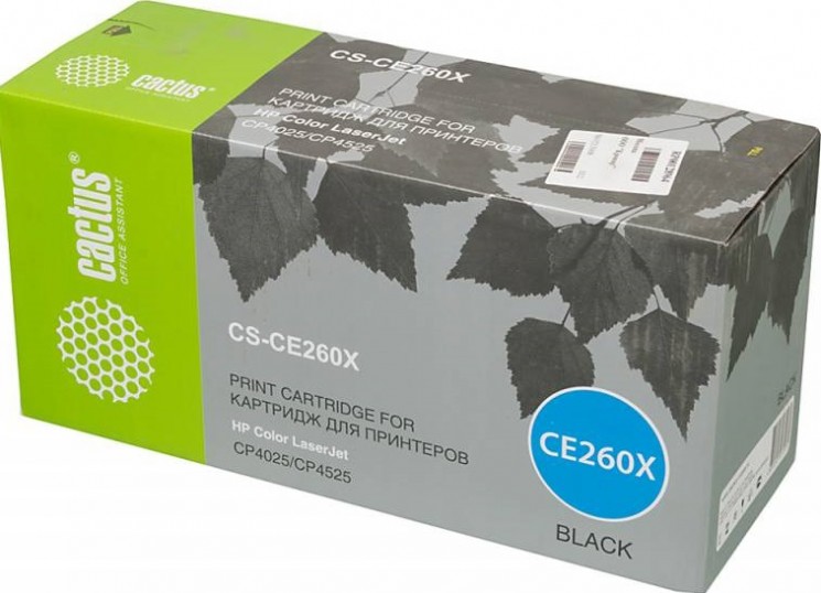 Картридж лазерный Cactus CE260X (CS-CE260X) для принтеров HP LaserJet CP4525 черный 17000 страниц