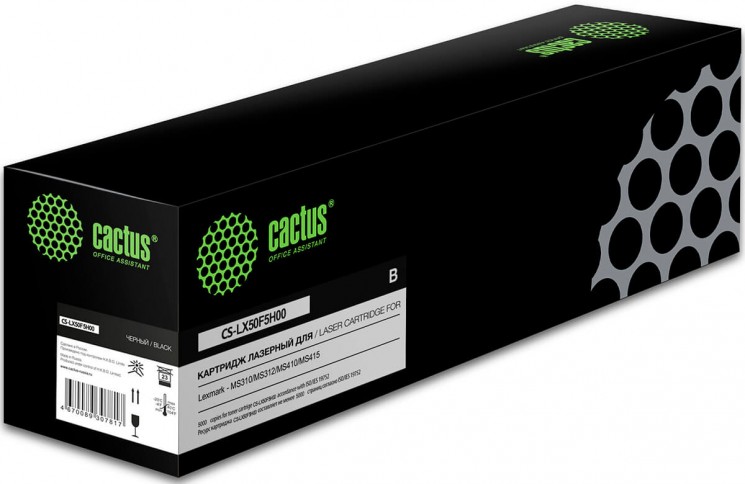 Картридж лазерный Cactus CS-LX50F5H00 (50F5U00) для принтеров Lexmark MS310/ MS312/ MS410/ MS415 черный 5000 страниц