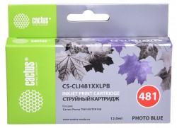 Картридж струйный Cactus CS-CLI481XXLPB фото голубой (12мл) для Canon Pixma TS8140/TS9140