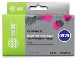 Картридж струйный Cactus CS-EPT0923 пурпурный (6.6мл) для Epson Stylus C91/CX4300/T26/T27/TX106/TX109/TX117/TX119