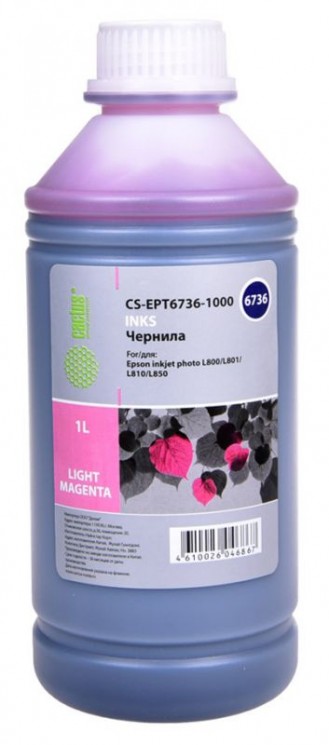 Чернила Cactus CS-EPT6736-1000 светло-пурпурный 1000мл для Epson L800/L810/L850/L1800
