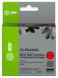 Картридж струйный Cactus CS-PG445XL для Canon Pixma MG2440/ 2540/ 2940 черный (15 мл)