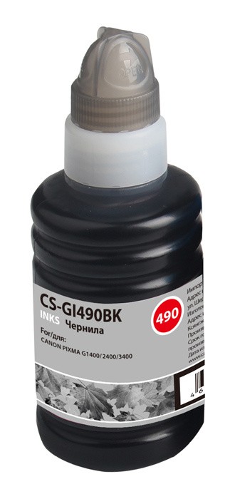 Чернила Cactus CS-GI490BK черный 100мл для Canon Pixma G1400/G2400/G3400
