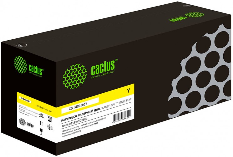 Картридж лазерный Cactus CS-IMC3500Y (842256) для принтеров Ricoh IMC3000/ C3500 желтый 19000 страниц