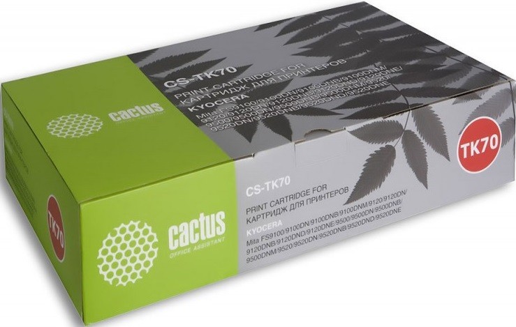 Картридж лазерный Cactus TK-70 (CS-TK70) для принтеров Kyocera Mita FS 9100/ 9120/ 9500/ 9520 черный 40000 страниц