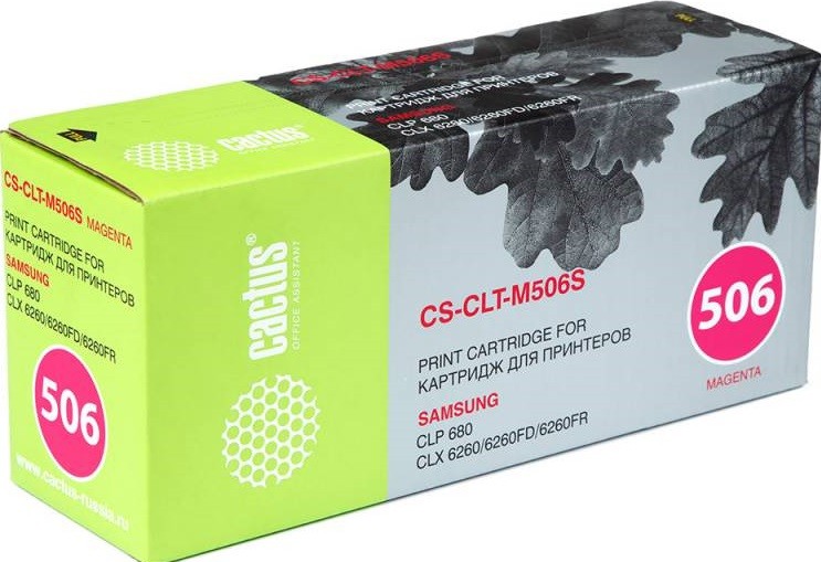 Картридж лазерный Cactus CLT-M506S (CS-CLT-M506S) для принтеров Samsung CLP 680 CLX6260/ 6260FD/ 6260FR пурпурный 1500 страниц