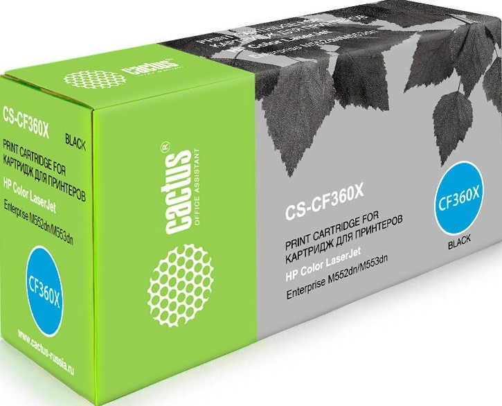 Картридж лазерный Cactus CF360X (CS-CF360X) для принтеров HP Color LaserJet M552dn/ M553dn/ M553N/ M553x черный 12500 страниц