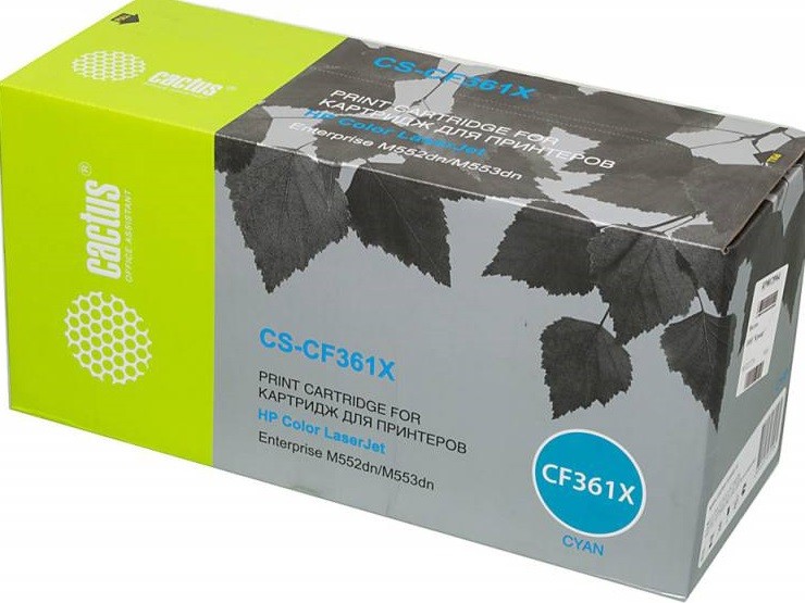 Картридж лазерный Cactus CF361X (CS-CF361X) для принтеров HP Color LaserJet M552dn/ M553dn голубой 9500 страниц