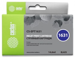 Картридж струйный Cactus CS-EPT1631 черный (14.6мл) для Epson WF-2010/2510/2520/2530/2540/2630/2650/2660