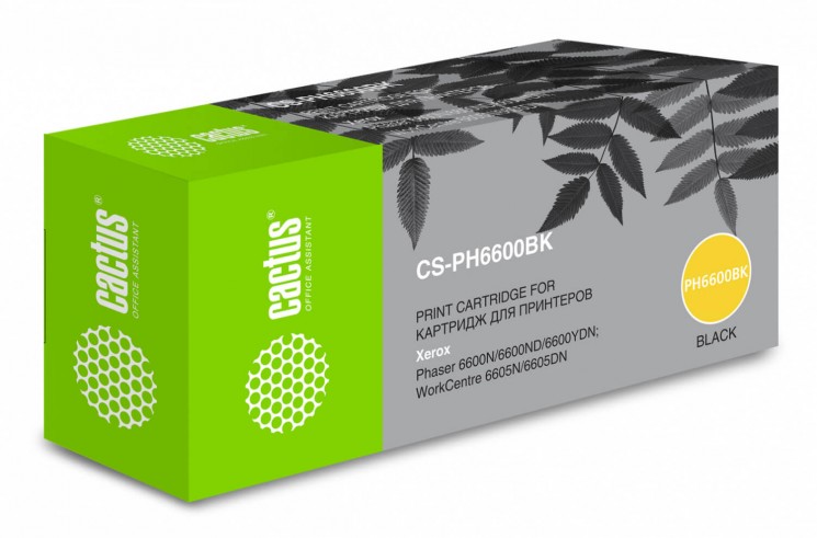 Картридж лазерный Cactus CS-PH6600BK 106R02236 для Xerox Ph 6600/WC 6605 черный бар.в компл. 8000 стр.