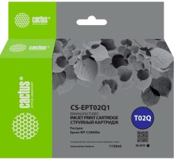 Картридж струйный Cactus T02Q (CS-EPT02Q1) для принтеров Epson WorkForce Enterprise WF-C20600D4TW, черный, 1084 мл