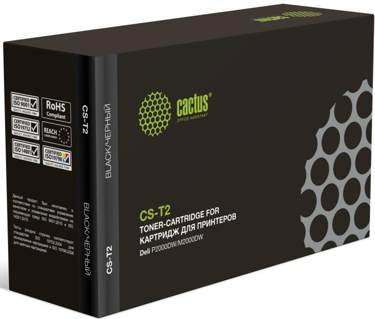 Картридж лазерный Cactus CS-T2 (T2) черный для Deli P2000DW, M2000DW (4'500 стр.)
