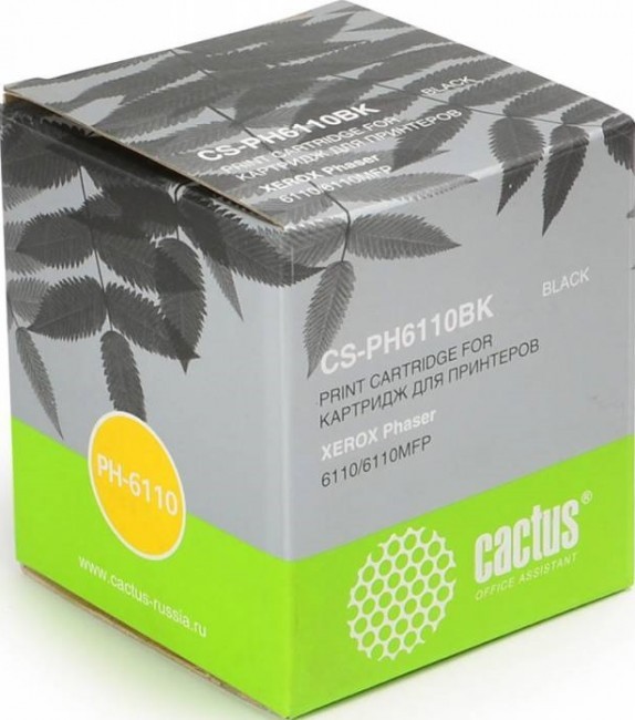 Картридж лазерный Cactus 106R01203 (CS-PH6110BK) для принтеров Xerox Phaser 6110 черный 2000 страниц