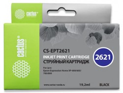 Картридж струйный Cactus CS-EPT2621 черный (19.2мл) для Epson Expression Home XP-600/605/700/800