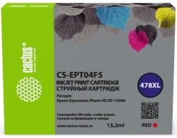 Картридж струйный Cactus 478XL (CS-EPT04F5) для принтеров Epson Expression Photo HD XP-15000, красный, 13.2 мл