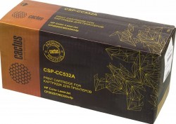 Картридж лазерный Cactus CC532A (CSP-CC532A) для принтеров HP Color LaserJet CP2025 желтый 3500 страниц