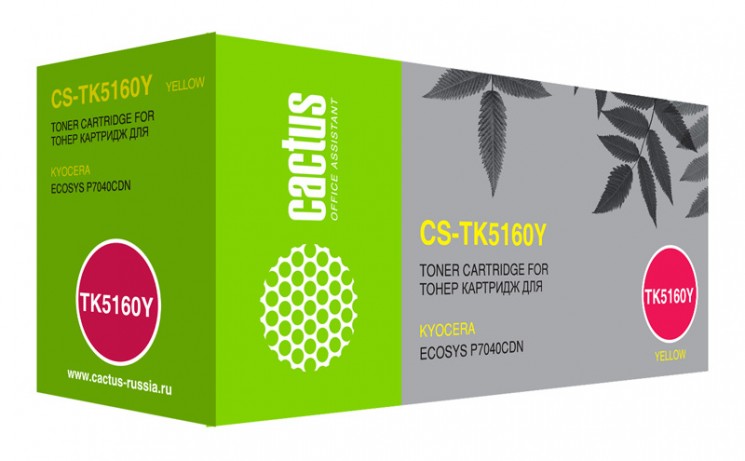 Картридж лазерный Cactus CS-TK5160Y желтый (12000стр.) для Kyocera Ecosys P7040cdn