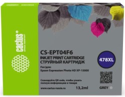 Картридж струйный Cactus 478XL (CS-EPT04F6) для принтеров Epson Expression Photo HD XP-15000, серый, 13.2 мл