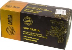 Картридж лазерный Cactus CE251A (CSP-CE251A) для принтеров HP CP3525/ CM3530 голубой 10500 страниц