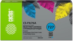 Картридж струйный Cactus 727XXL (CS-F9J76A) для принтеров HP DJ T920/ T930/ T1500/ T1530/ T2500/ T2530, голубой, 300 мл