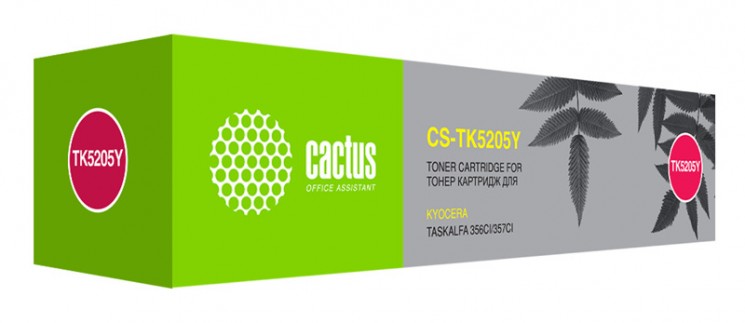 Картридж лазерный Cactus CS-TK5205Y желтый (12000стр.) для Kyocera Ecosys 356ci