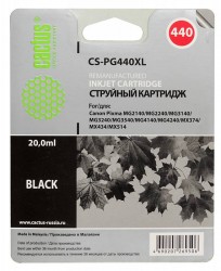 Картридж струйный Cactus CS-PG440XL черный (20мл) для Canon Pixma MG2140/MG3140