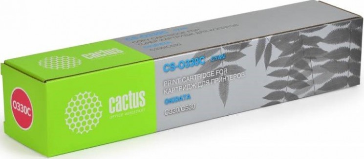 Картридж лазерный Cactus 44469716 (CS-O330C) для принтеров Oki C330/ C530 голубой 3000 страниц
