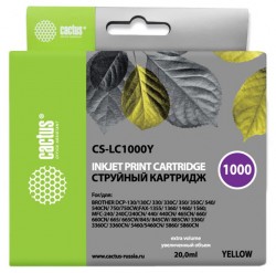 Картридж струйный Cactus CS-LC1000Y желтый (20мл) для Brother DCP 130C/330С/MFC-240C/5460CN