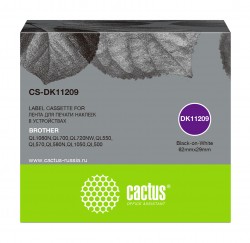 Картридж ленточный Cactus CS-DK11209 черный для Brother P-touch QL-500/ QL-550/ QL-700/ QL-800