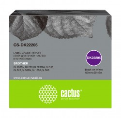 Картридж ленточный Cactus CS-DK22205 черный для Brother P-touch QL-500/ QL-550/ QL-700/ QL-800