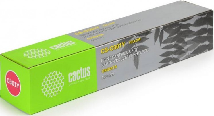 Картридж лазерный Cactus 44973541 (CS-O301Y) для принтеров Oki C301/ 321 желтый 1500 страниц
