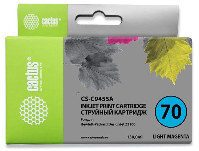 Картридж струйный Cactus CS-C9455A №70 светло-пурпурный (130мл) для HP DJ Z3100