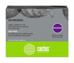 Картридж ленточный Cactus CS-DK22223 черный для Brother P-touch QL-500/ QL-550/ QL-700/ QL-800