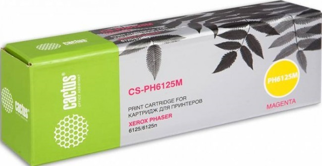 Картридж лазерный Cactus 106R01336 (CS-PH6125M) для принтеров Xerox Phaser 6125 пурпурный 1000 страниц