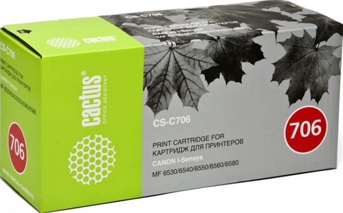 Картридж лазерный Cactus 706 (CS-C706) для принтеров Canon MF6530/ 6540/ 6550/ 6580 черный 5000 страниц