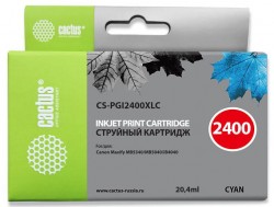 Картридж струйный Cactus CS-PGI2400XLC голубой (20.4мл) для Canon MAXIFY iB4040/ МВ5040/ МВ5340
