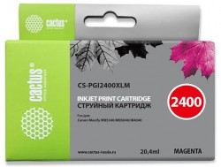 Картридж струйный Cactus CS-PGI2400XLM пурпурный (20.4мл) для Canon MAXIFY iB4040/ МВ5040/ МВ5340
