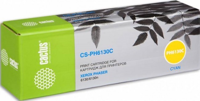 Картридж лазерный Cactus 106R01282 (CS-PH6130C) для принтеров Xerox Phaser 6130/ 6130n голубой 1900 страниц