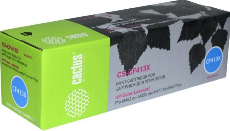 Картридж лазерный Cactus CF413X (CS-CF413X) для принтеров HP Color LaserJet Pro M452dn/ M452dw/ M477fdn/ M477fdw пурпурный 5000 страниц