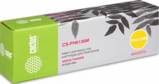 Картридж лазерный Cactus 106R01283 (CS-PH6130M) для принтеров Xerox Phaser 6130/ 6130n пурпурный 1900 страниц