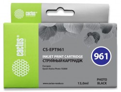 Картридж струйный Cactus CS-EPT961 фото черный (13мл) для Epson Stylus Photo R2880