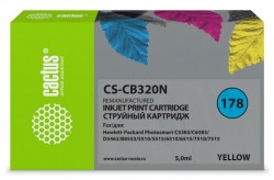 Картридж струйный Cactus CS-CB320N(CS-CB320) №178 желтый (5мл) для HP PS B8553/C5383/C6383/D5463/5510