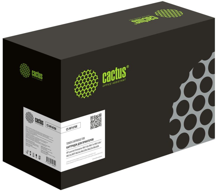 Картридж лазерный Cactus 147X (CS-W1470X) для принтеров HP LaserJet M611dn/ M612dn/ M634dn/ M634h, черный, 25200 стр.