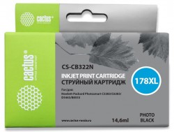 Картридж струйный Cactus CS-CB322N(CS-CB322) №178XL фото черный (10мл) для HP PS B8553/C5383/C6383/D5463