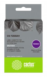 Картридж ленточный Cactus CS-TZES251 черный для Brother 1010/ 1280/ 1280VP/ 2700VP
