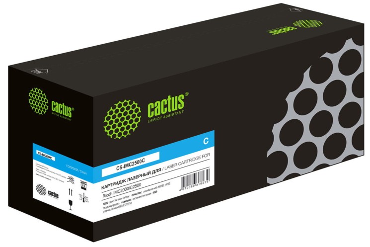 Картридж лазерный Cactus (CS-IMC2500C) для принтеров Ricoh IMC2000/ C2500, голубой, 10500 стр.