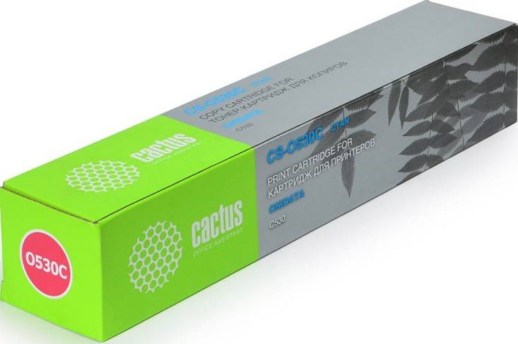 Картридж лазерный Cactus CS-O530C (CS-O530C) для принтеров Oki C530 голубой 5000 страниц